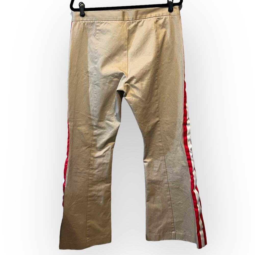 Maggie Marilyn Game Changer Side Striped Flare Leg Pants size 10 in tan - Picture 2 of 16